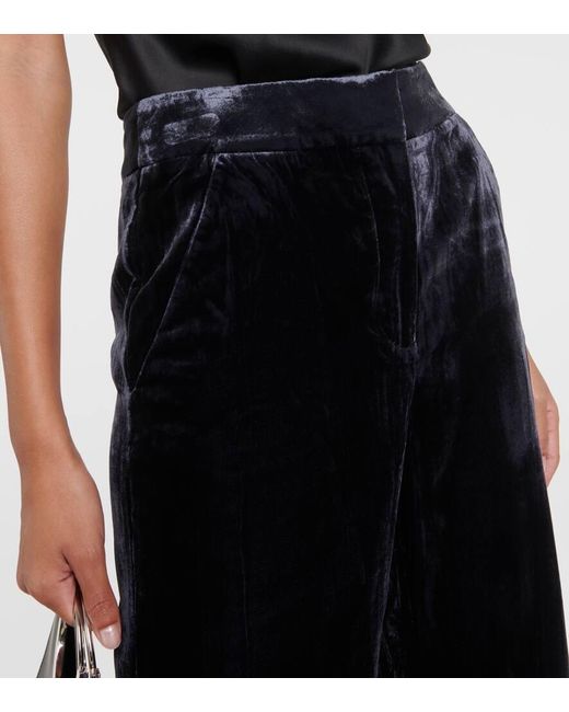 Veronica Beard Blue Weite Hose Lebone Aus Samt