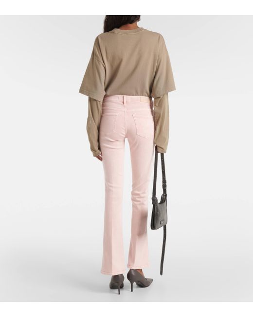 7 For All Mankind Pink Mid-rise Bootcut Jeans
