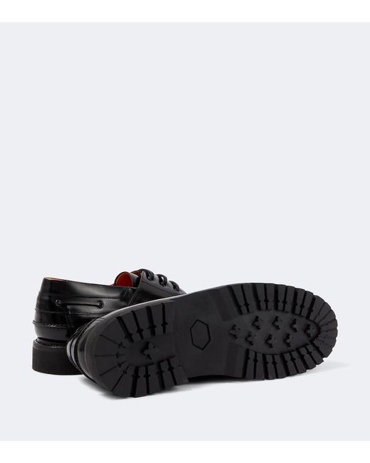 Junya Watanabe X Heinrich Dinkelacker Leather Boat Shoes in Black