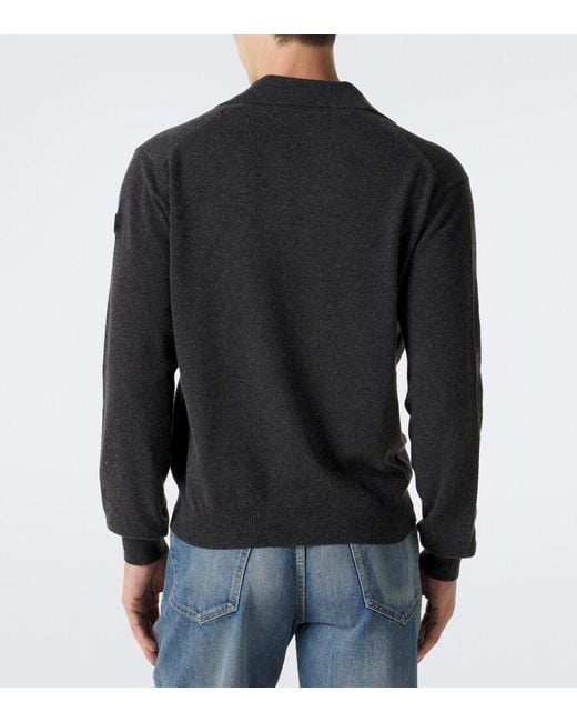 Moncler Black Wool And Cashmere-Blend Polo Sweater for men