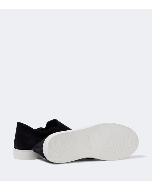 Manolo Blahnik Black Nadores Suede Slip-On Sneakers for men