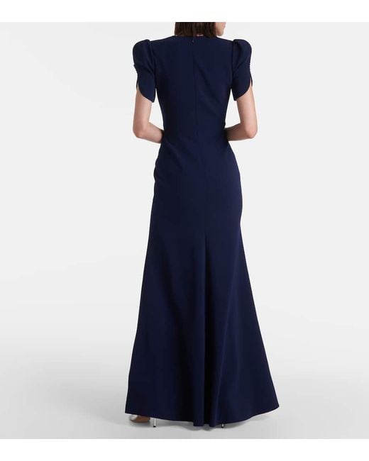 Abito Lungo Serenade Con Cristalli di Jenny Packham in Blue