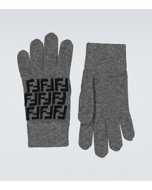 Fendi Handschuhe FF aus Wolle in Gray für Herren