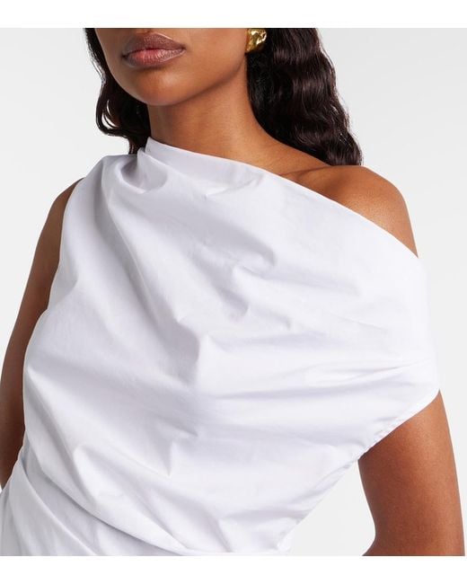 Staud White Phare Off-Shoulder Cotton Top