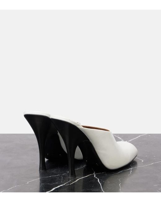 Khaite White Colt 100 Leather Mules
