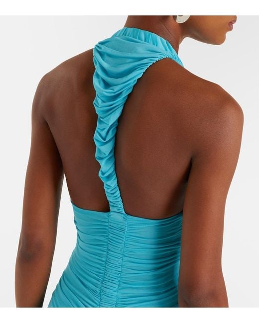 Christopher Esber Blue Orion Ruched Jersey Maxi Dress
