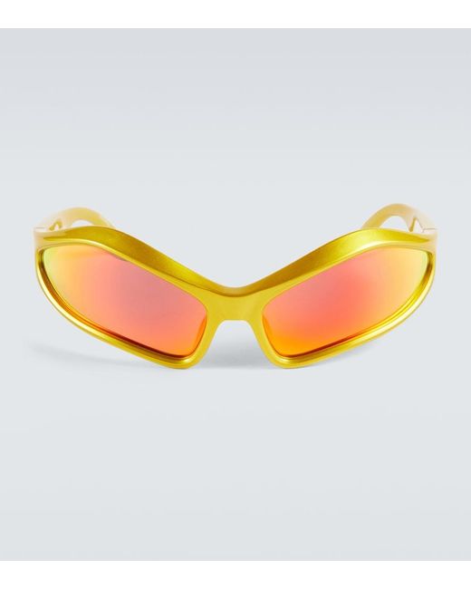 Balenciaga Orange Fennec Oval Sunglasses for men