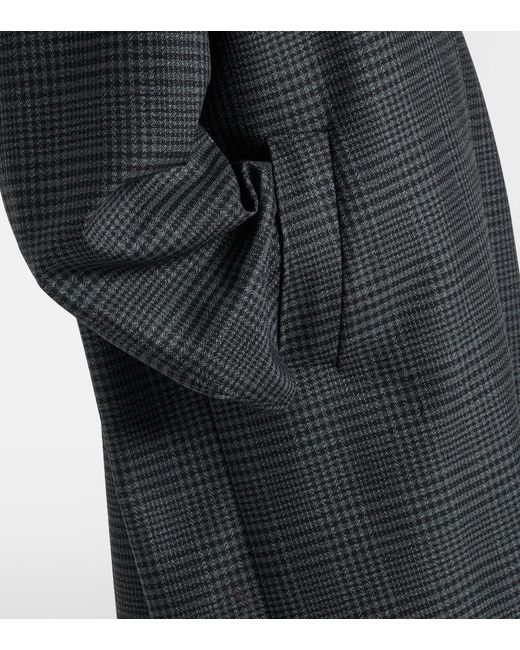 Rohe Black Prince Of Wales Check Virgin Wool Coat