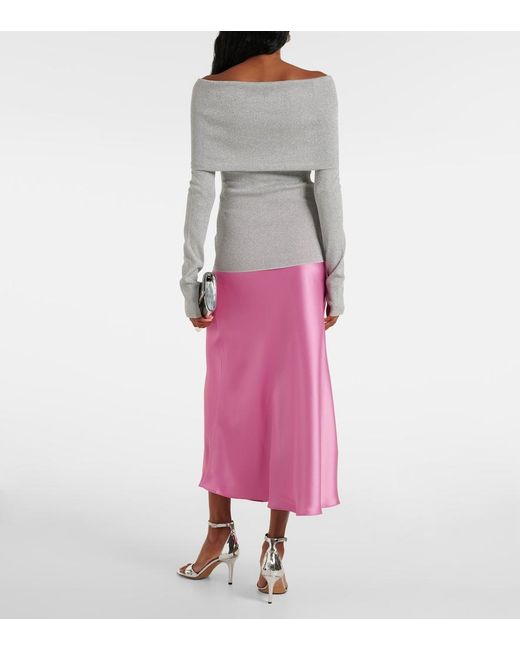 Galvan Gray Corte Off-Shoulder Top