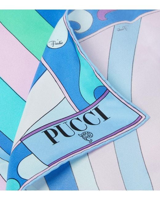 Emilio Pucci Blue Bedrucktes Tuch aus Seiden-Twill