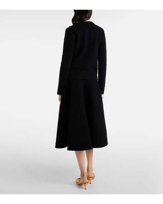 Bottega Veneta Black Pullover Aus Bouclé-Wolle