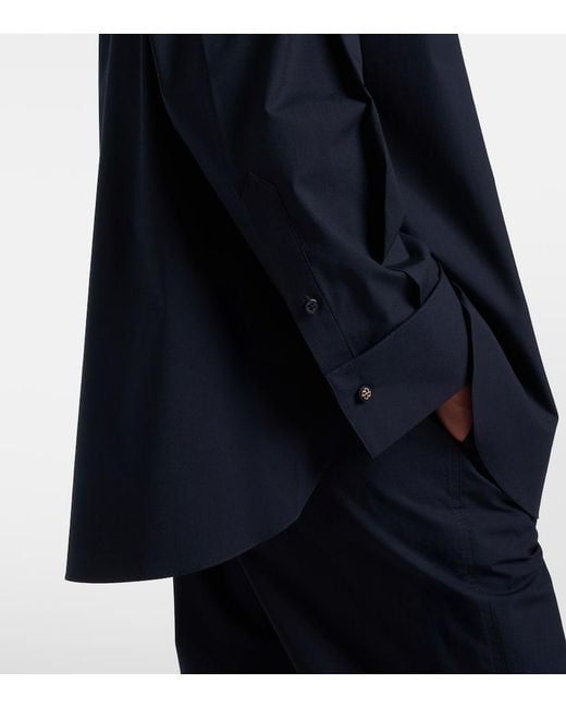 Dorothee Schumacher Blue Poplin Power Ii Cotton-Blend Poplin Shirt