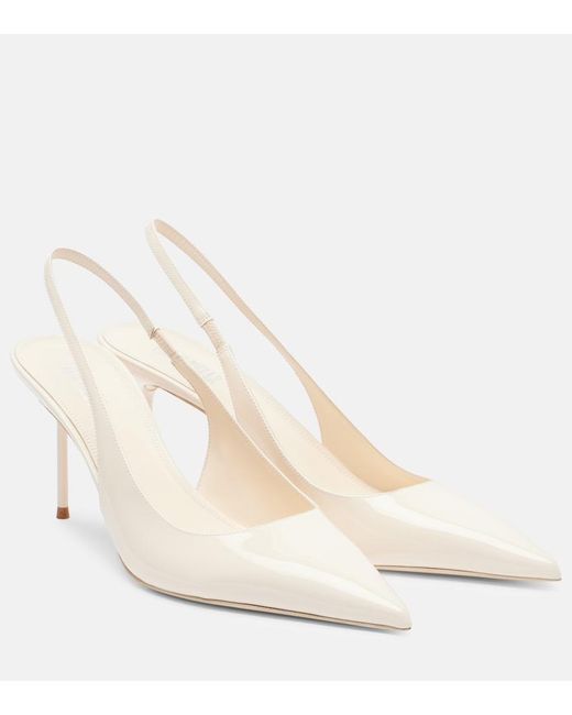 Paris Texas Natural Lidia 70 Leather Slingback Pumps