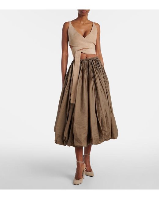 Alaïa Natural Decolette 90 Suede Pumps