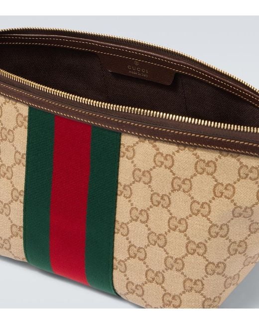 Gucci Brown Essence Classic Gg Canvas Toiletry Bag for men