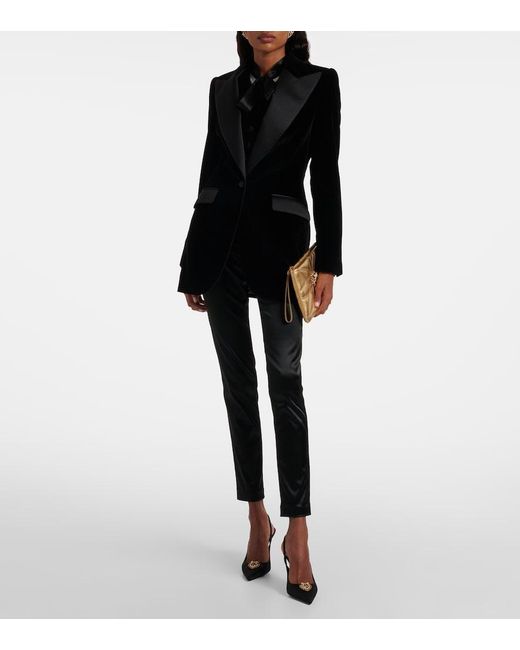 Dolce & Gabbana Black Devotion 90 Satin Slingback Pumps