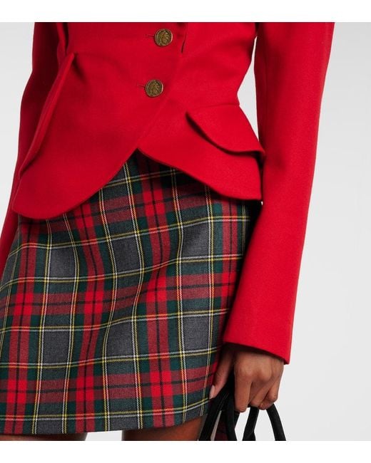 Vivienne Westwood Red Stormy Asymmetric Virgin Wool Jacket