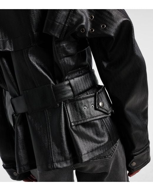 Maison Margiela Black Herringbone Cotton Jacket