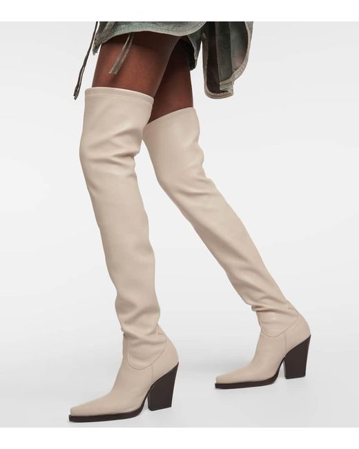 Paris Texas White Vegas Faux Leather Over-The-Knee Boots