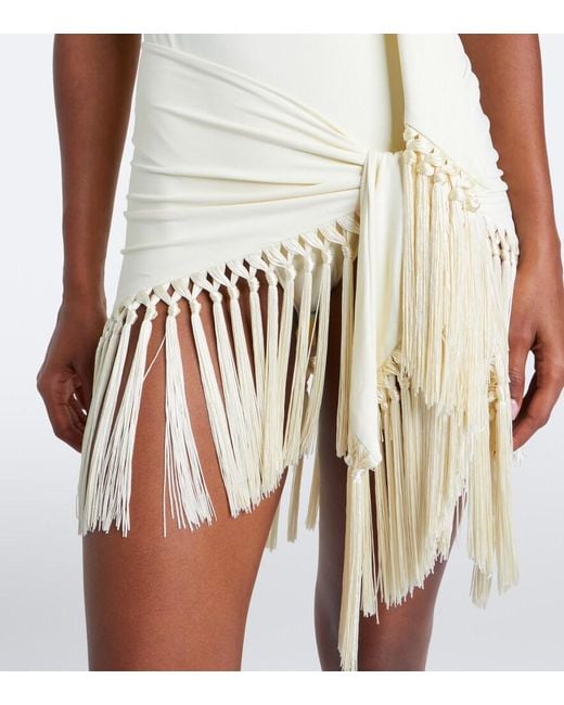 ‎Taller Marmo Natural Siwa Scarf-Detail Swimsuit And Beach Cover-Up Set