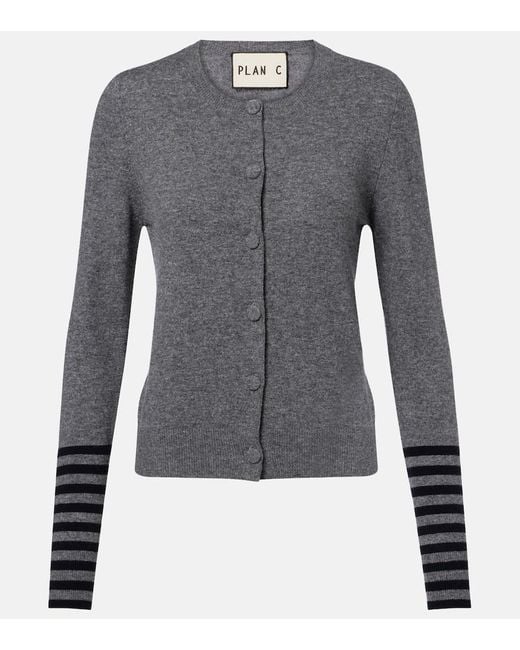 Cardigan De Lana Plan C de color Blue