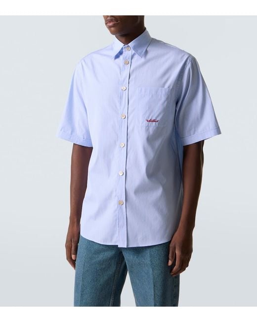Valentino Blue Striped Cotton Shirt for men