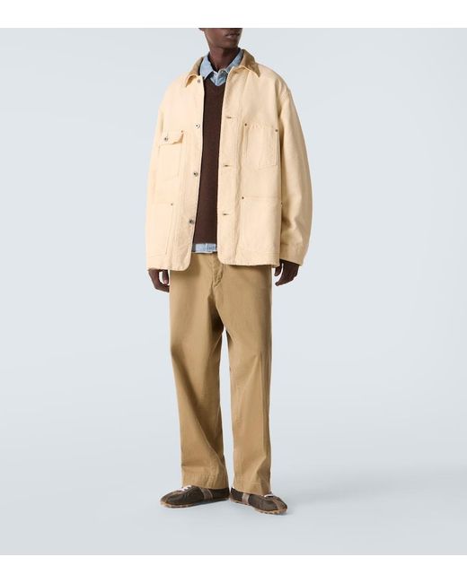 A.PRESSE Vintage Cotton, Hemp, And Silk Field Jacket in Natural