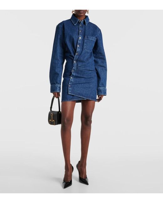 Off-White c/o Virgil Abloh Blue Asymmetric Denim Shirt Dress