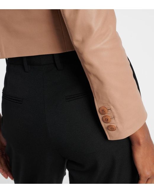Dorothee Schumacher Natural Sleek Statement Cropped Leather Jacket