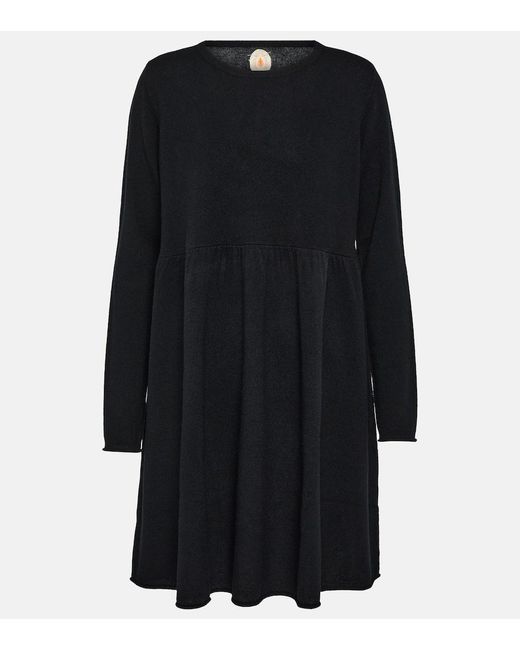 Jardin Des Orangers Black Wool And Cashmere Minidress