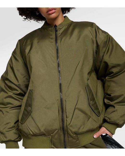 Wardrobe NYC Green Reversible Down Bomber Jacket