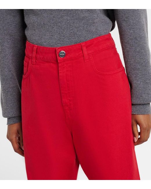 Rohe Red Mid-Rise Wide-Leg Jeans