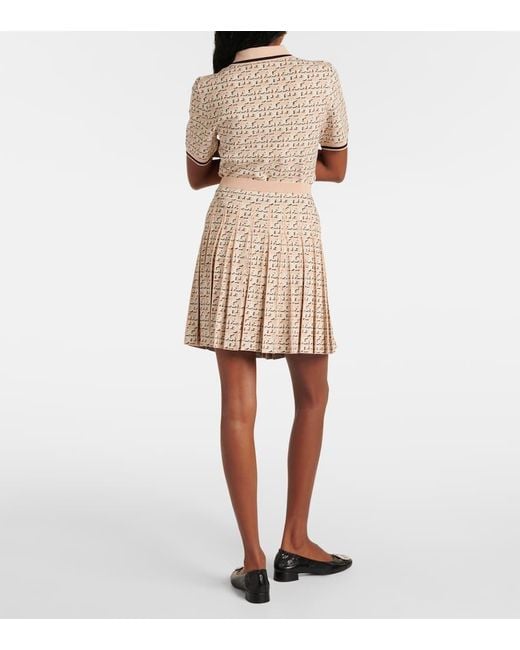 Mini-Jupe Monogram Tory Burch en coloris Natural