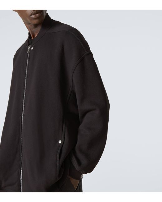 Rick Owens Black Jumbo Flight Cotton Jersey Hoodie for men