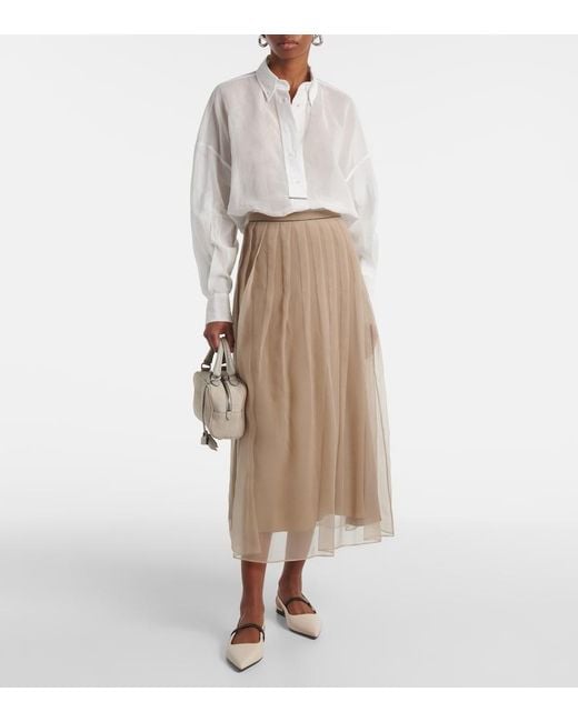 Brunello Cucinelli White Cotton Oxford Shirt