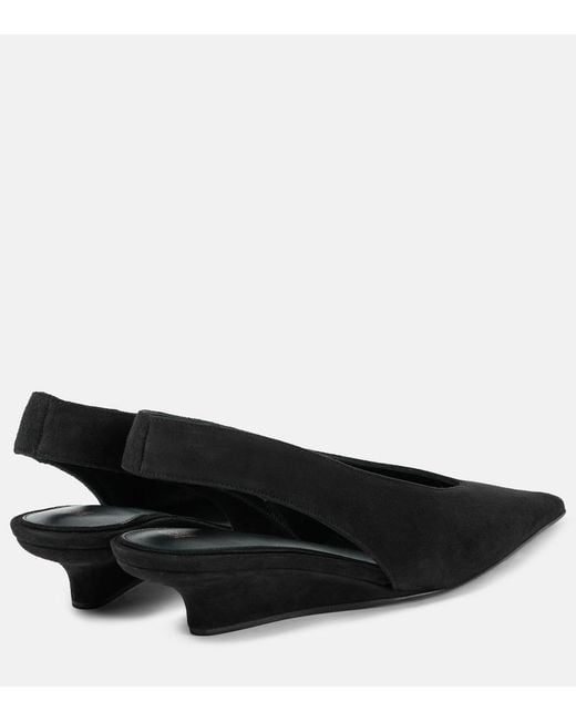 Totême Black Suede Wedges