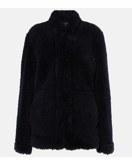 Totême Black Shearling Leather Jacket