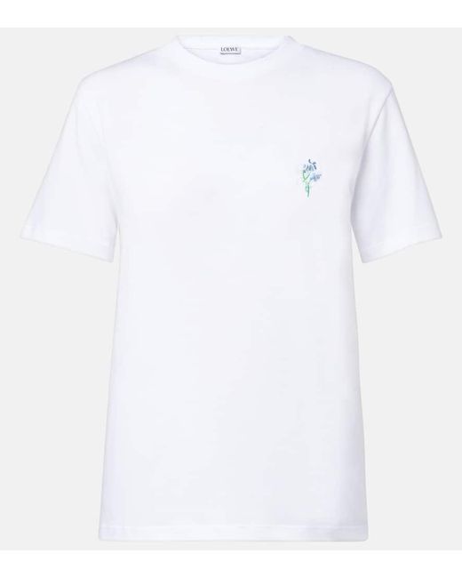 Tシャツ・カットソー LOEWE WHITE COTTON-BLEND T-SHIRT WITH ANAGRAM LOGO Anagram cotton jersey T-shirt in white - Loewe | Mytheresa