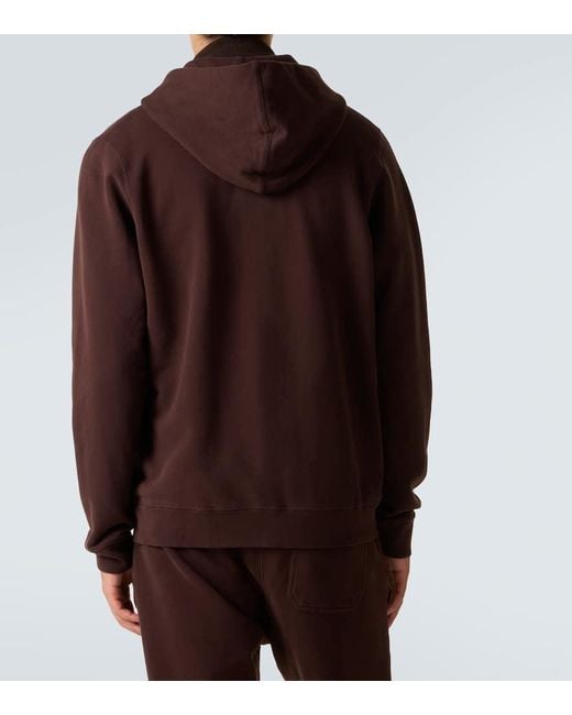 Sunspel Purple Loopback Cotton Hoodie for men