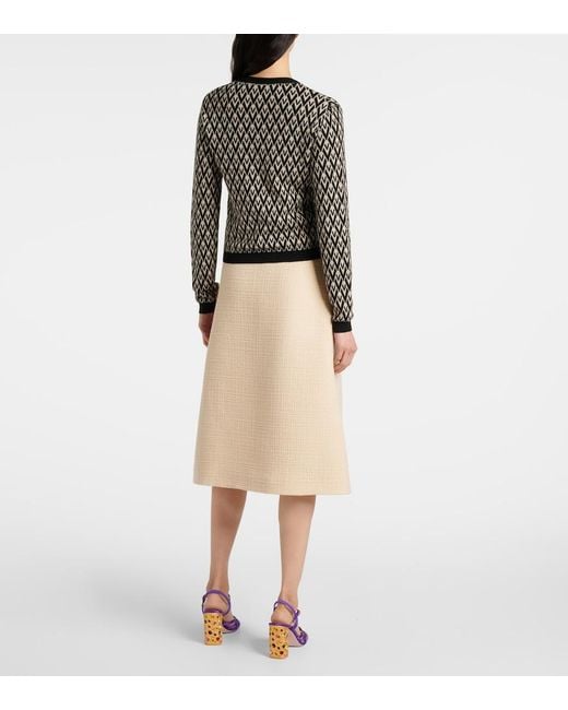 Valentino Black Toute La V Virgin Wool Cardigan