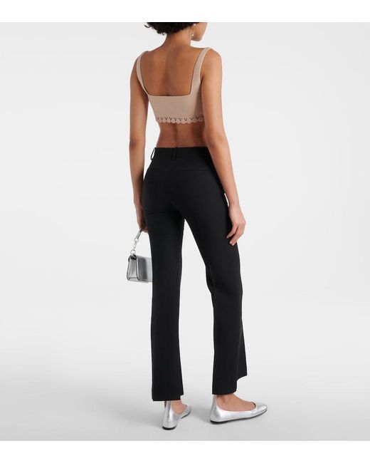 Valentino Natural Scalloped Cotton-Blend Bra Top