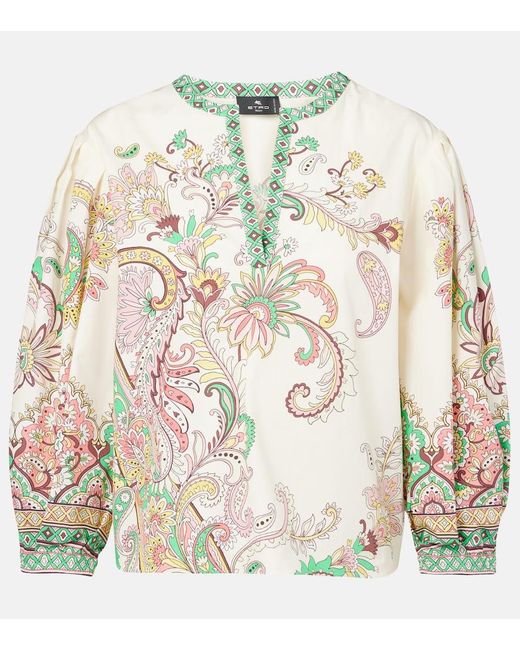 Top De Algodon Estampado Etro de color Metallic