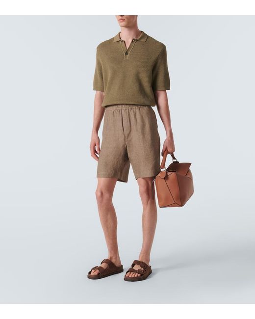 Sunspel Natural Linen Shorts for men