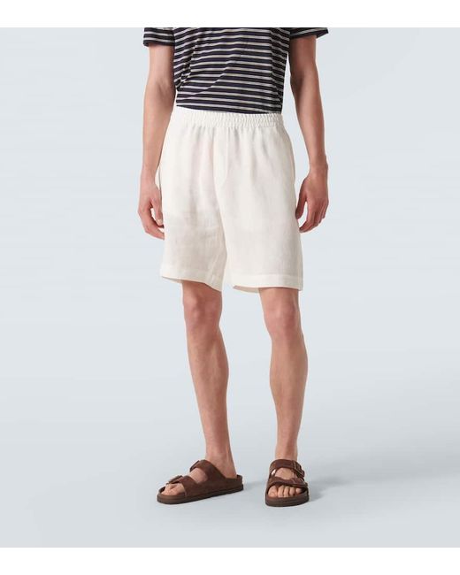 Sunspel Shorts aus Leinen in White für Herren