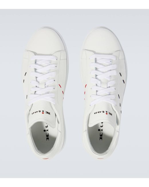 Kiton White Leather Sneakers for men