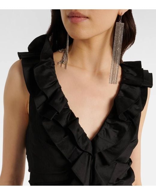 Carolina Herrera Black Midikleid Aus Einem Baumwollgemisch