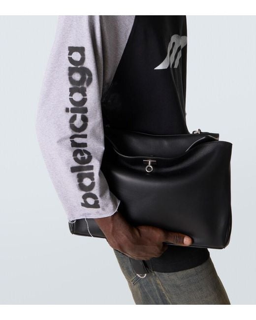 Balenciaga Black Hooded Cotton-Blend Jersey T-Shirt for men