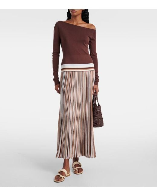 Faithfull The Brand Brown Citara Knitted Cotton-Blend Maxi Dress