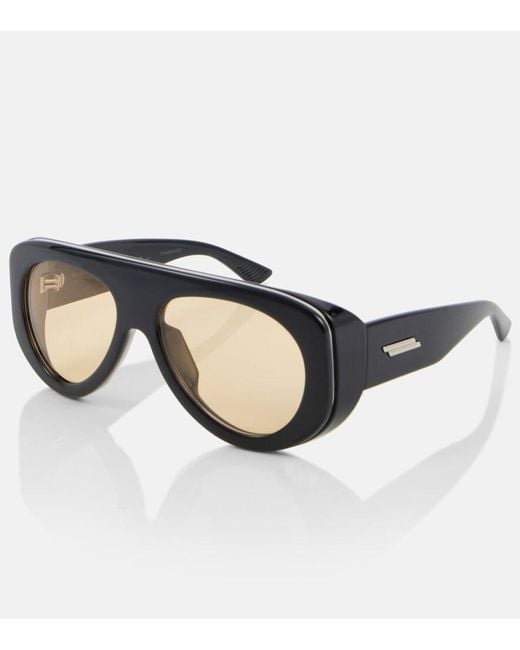 Bottega Veneta Black Osservatorio Flat-Top Sunglasses