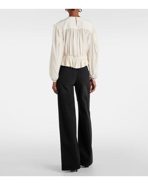 Isabel Marant White Gelina Crepe De Chine Blouse